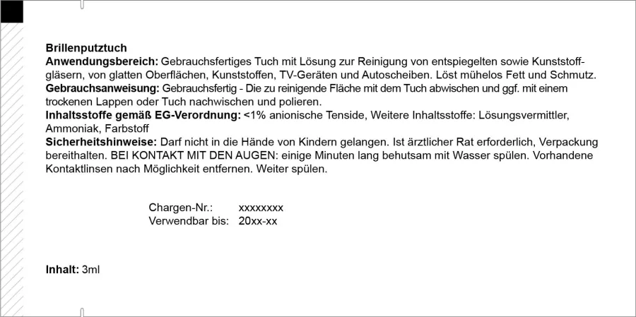 Pflichtangaben Brillentuch
