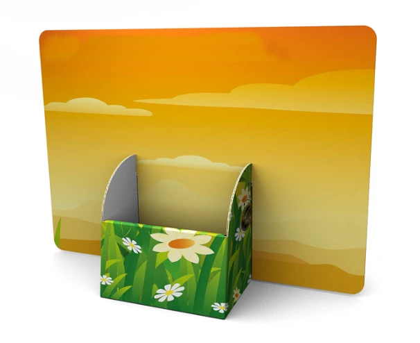Display Aufsteller "Kokkari" (A4 Quer Display mit DIN A6 Regalfach) 1